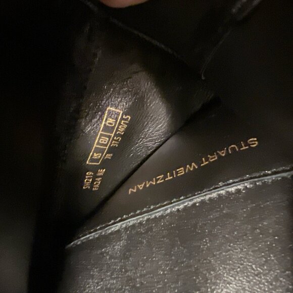 Stuart Weitzman City 5050 Heel Over The Knee OTK Black Leather Boots US 7 SPAIN - Picture 13 of 13